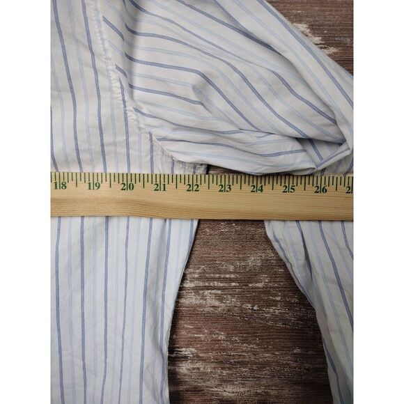 Vintage 90s? Tommy Hilfiger Blue & White Stripped Shirt SZ XL Hong Kong Womens - Picture 11 of 11